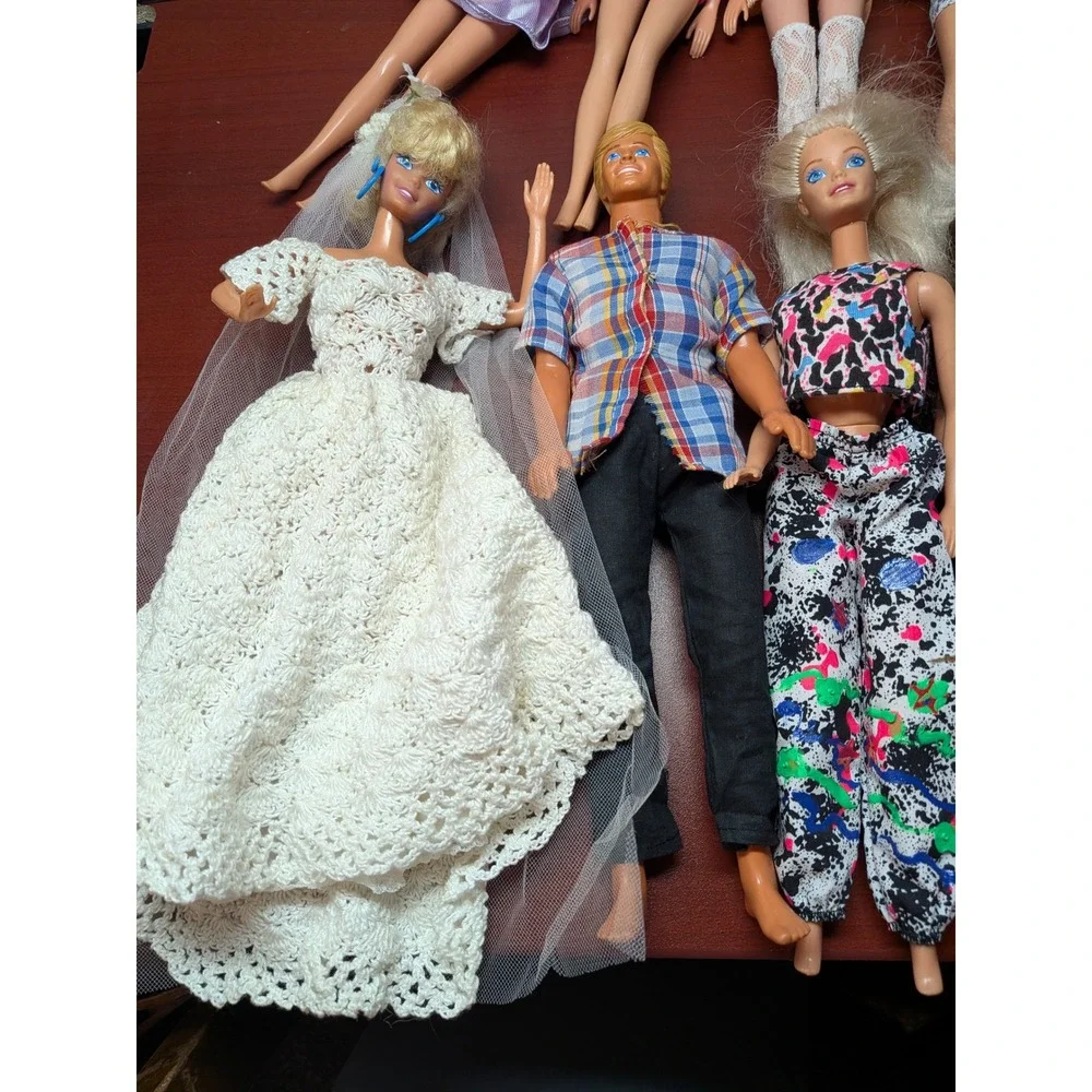 Vintage 1980s & 1990s Barbie Doll Lot Ken Bride Neon Fashion Parts Repair
